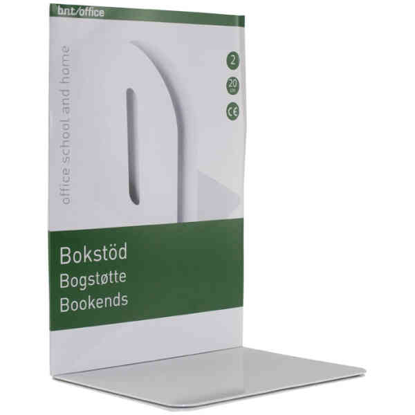 Bokstöd Metall 20cm Vit