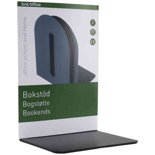 Bokstöd Metall 20cm Svart