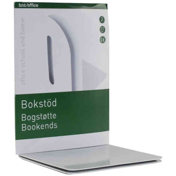 Bokstöd Metall 15cm Vit