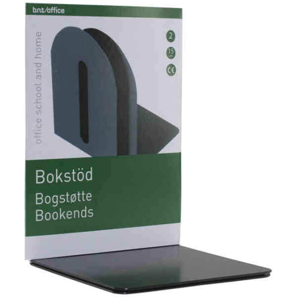 Bokstöd Metall 15cm Svart