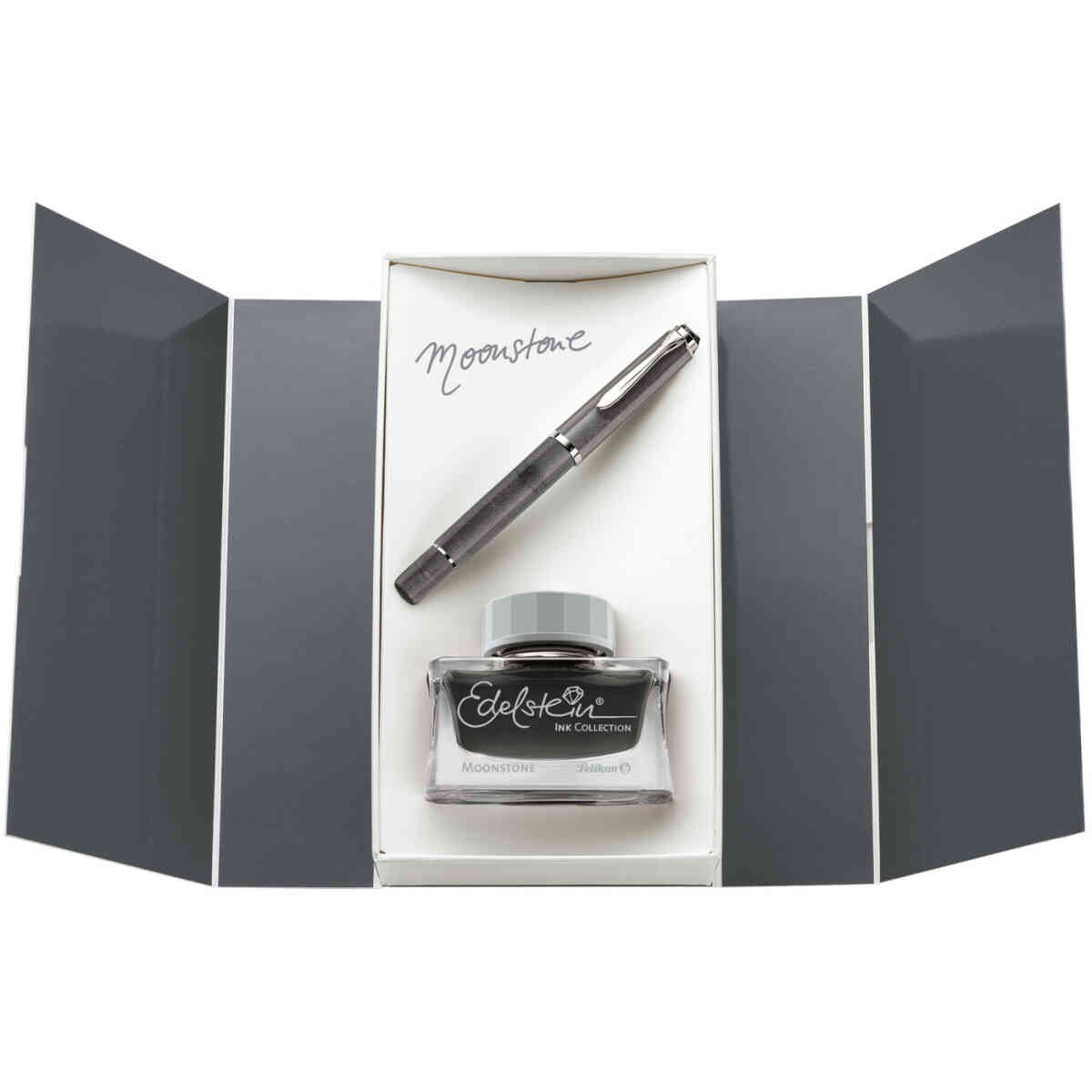 Pelikan Gift Set - Fountain Pen M205 Moonstone with 1 glass of Edelstein Ink