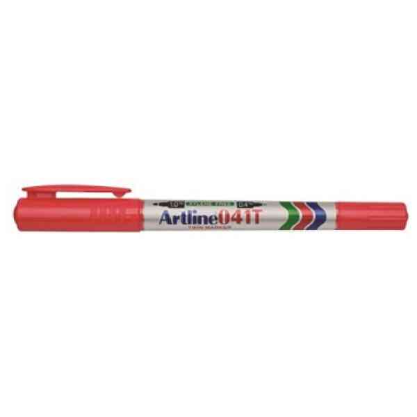 Märkpenna Artline 041T 2-i-1 röd