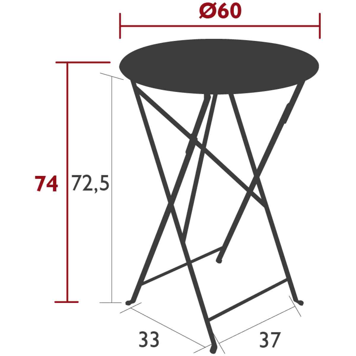 Bistro  Folding Table 60 CM Cactus - Bild 2