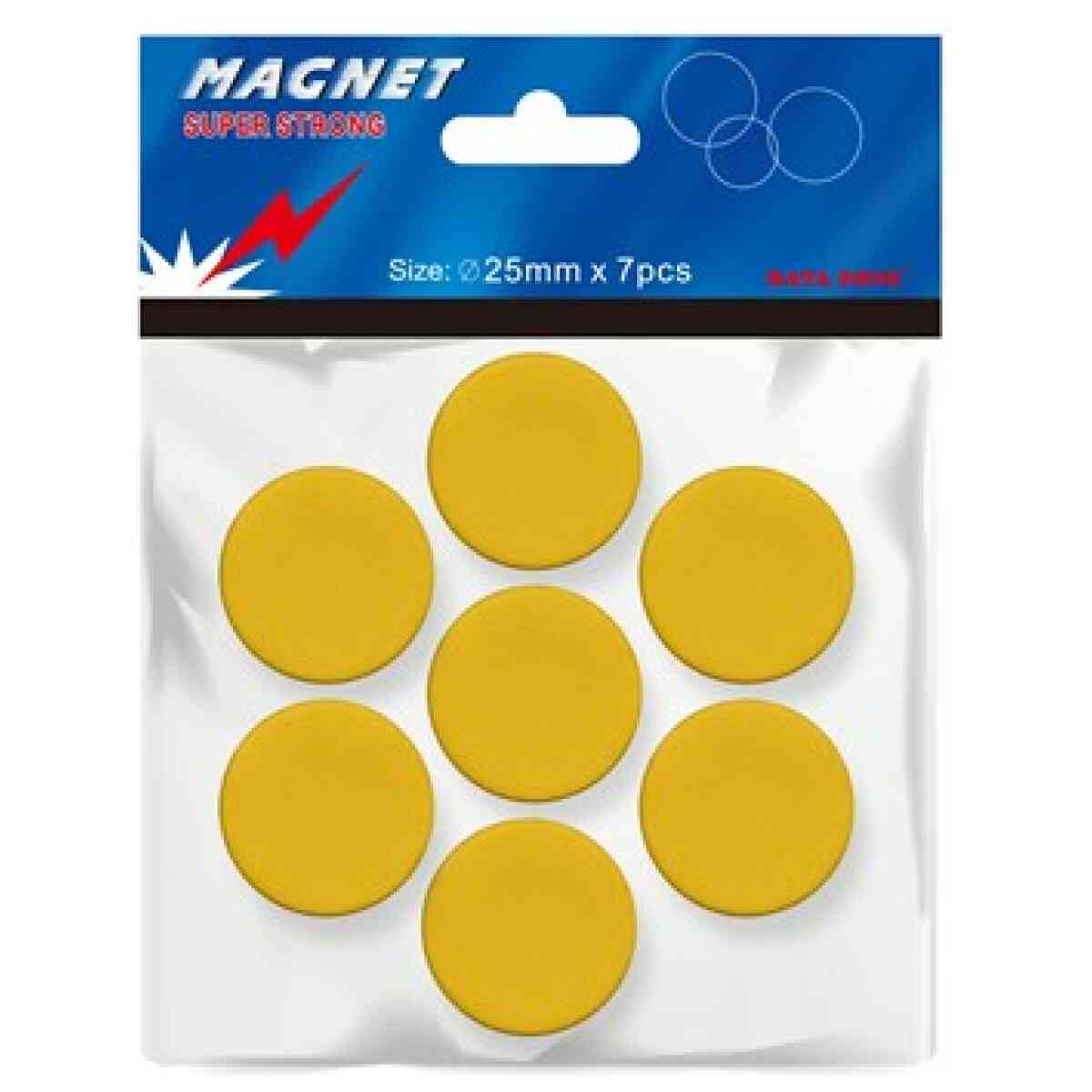 Magnet 25mm 7/set gul
