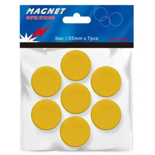 Magnet 25mm 7/set gul