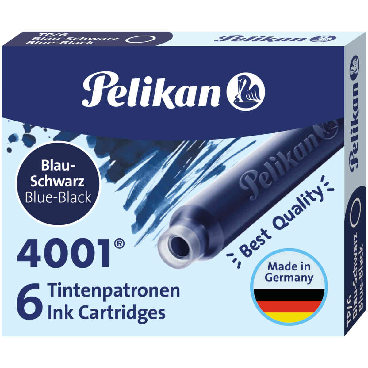 Pelikan 6 Small Ink Cartridges Blue Black