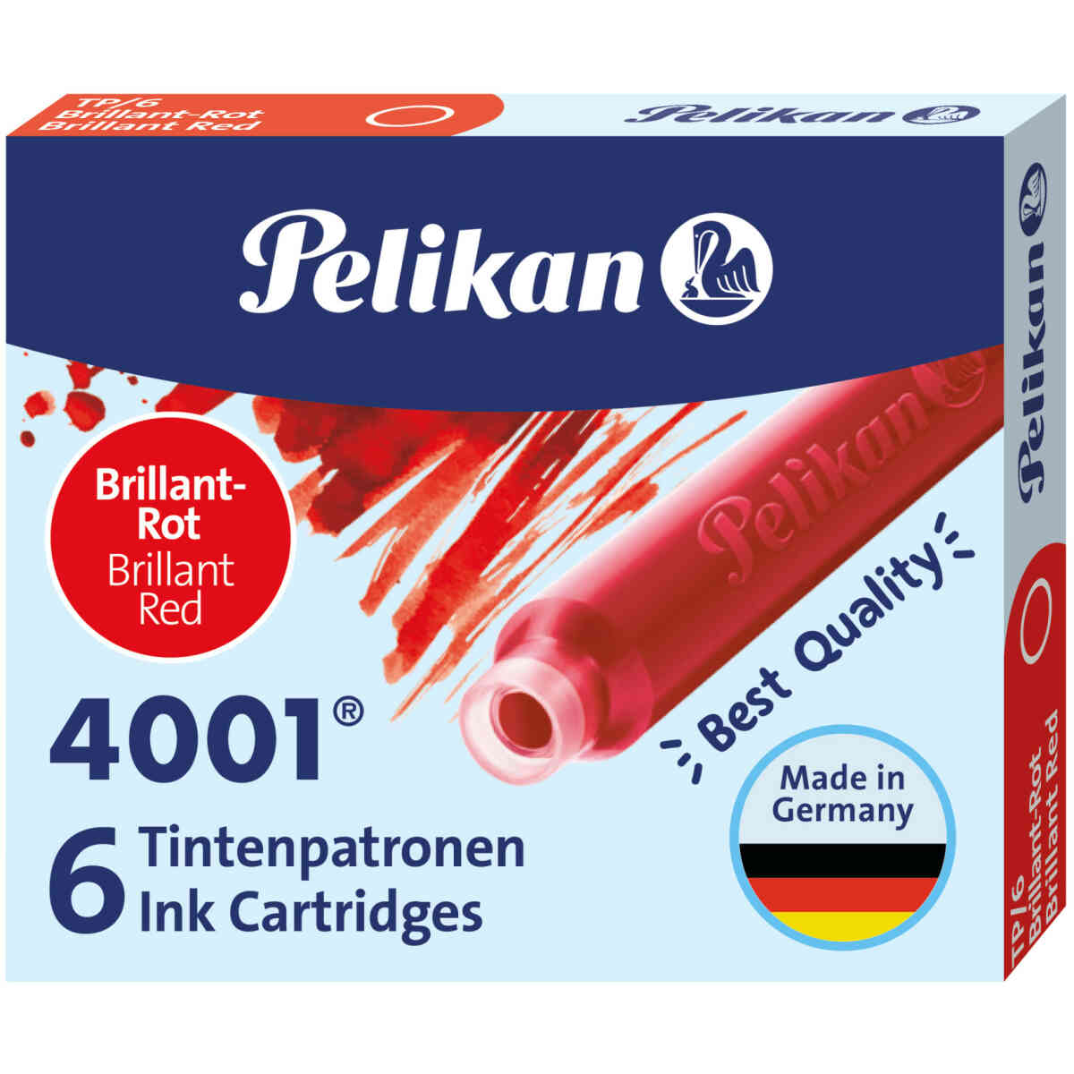 Pelikan 6 Small Ink Cartridges Brilliant Red