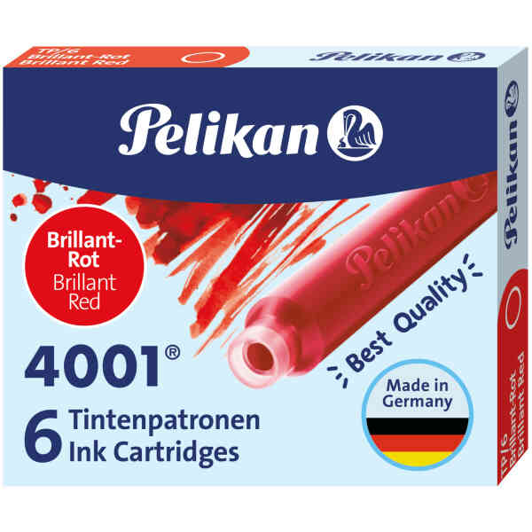 Pelikan 6 Small Ink Cartridges Brilliant Red