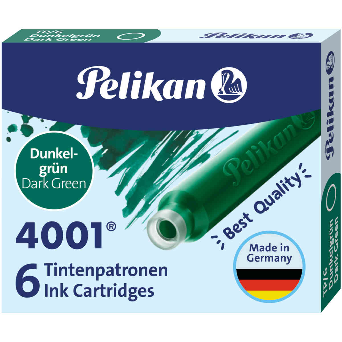 Pelikan 6 Small Ink Cartridges Dark-Green