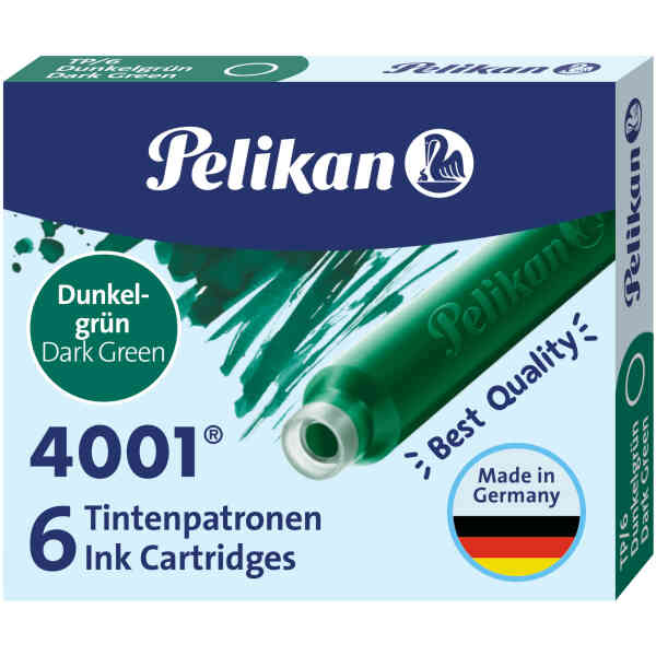 Pelikan 6 Small Ink Cartridges Dark-Green