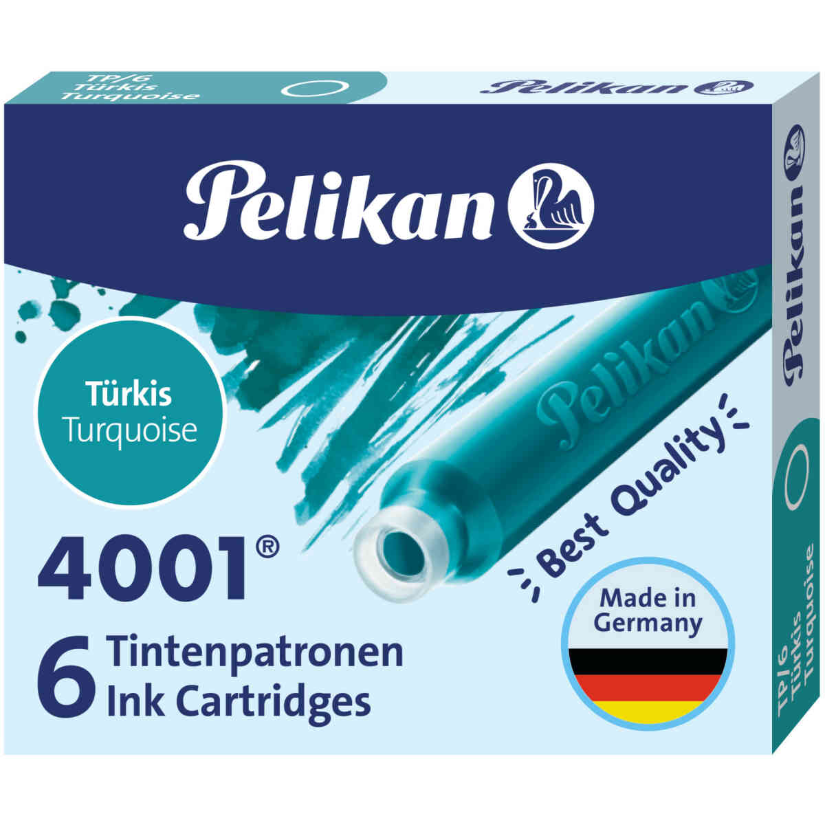 Pelikan 6 Small Ink Cartridges Turquoise