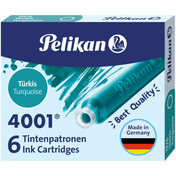 Pelikan 6 Small Ink Cartridges Turquoise