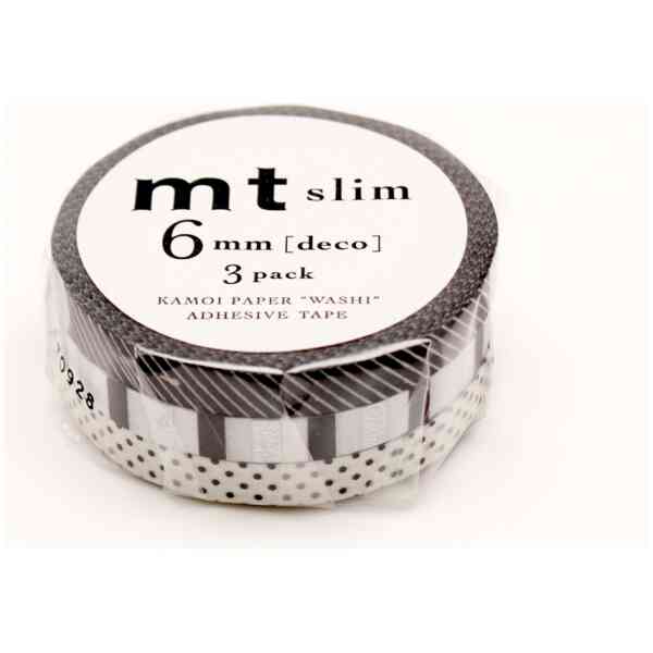 Masking Tejp slim: deco F, (3 rolls per set, each 6 mm wide)