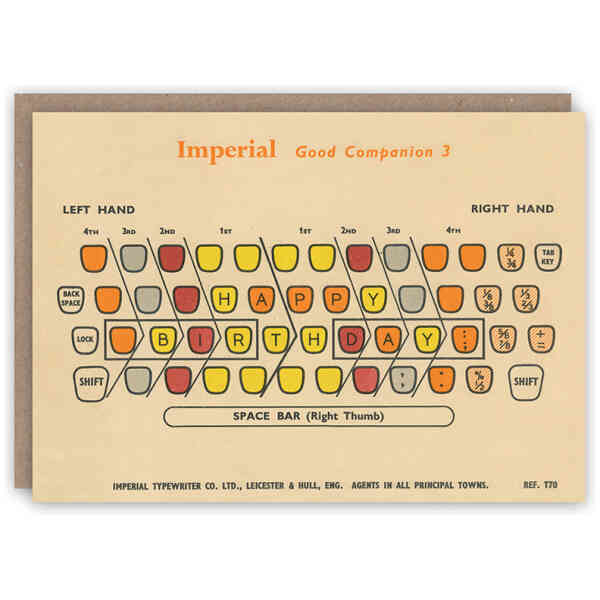 Typewriter Birthday card