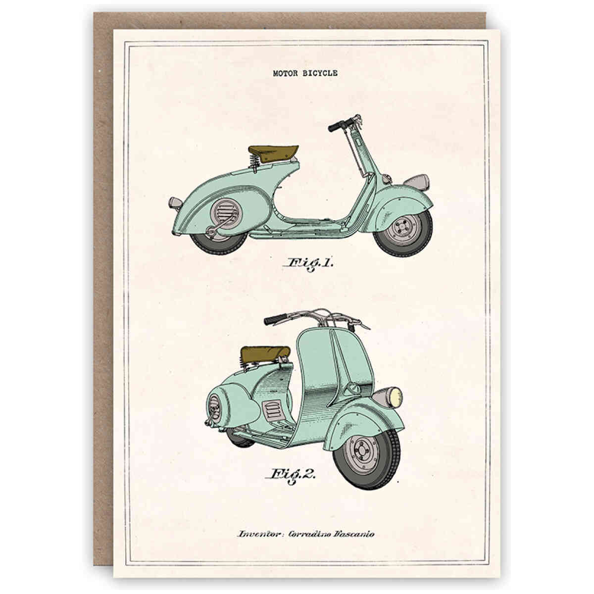Scooter greeting card