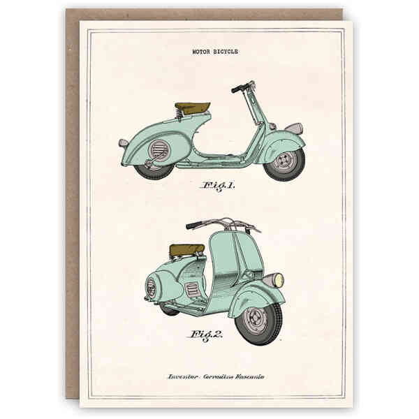 Scooter greeting card