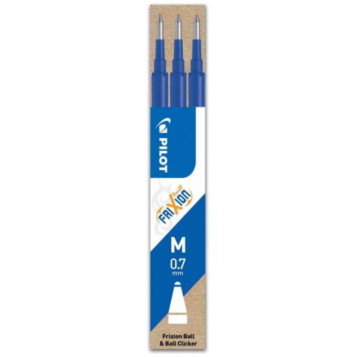 Set med 3 Refiller for FriXion Ball 0.7 Bla Medium Spets