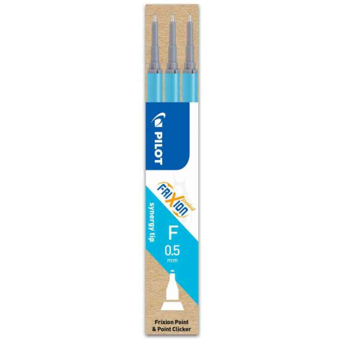 Patron 3-pack Frixion Point Ljusblå