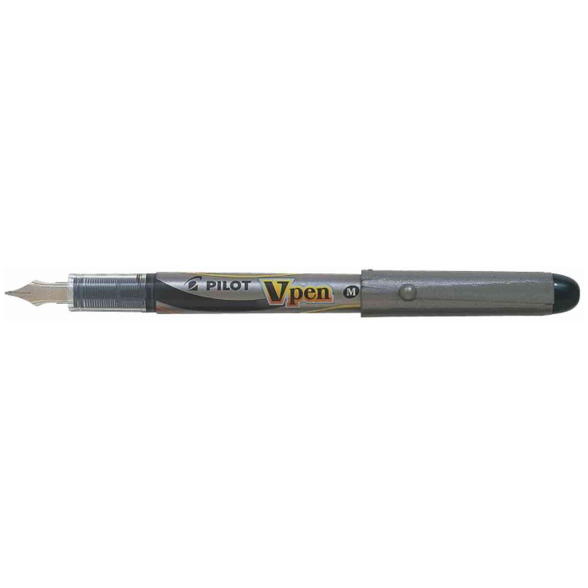 V Pen Silver reservoarpenna Svart Medium Spets