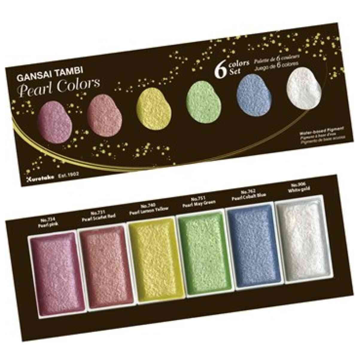 ZIG Gansai Tambi Akvarell 6-set Pearl