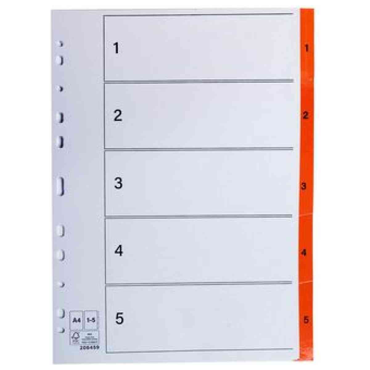 Register plastflik 1-5 orange
