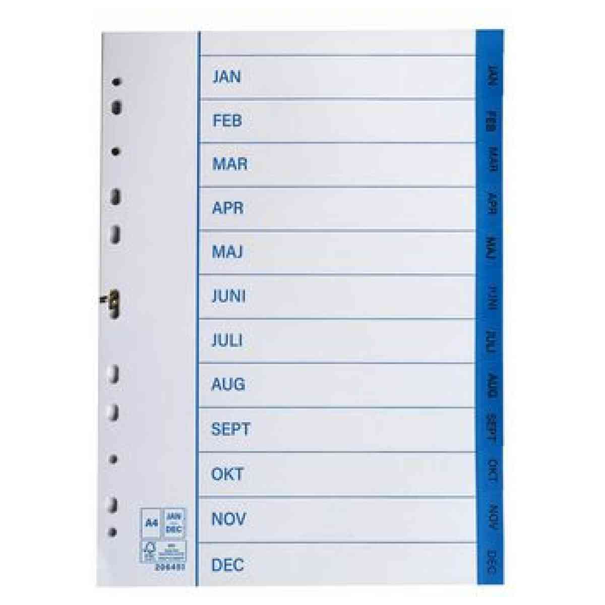 Pappersregister A4 jan-dec