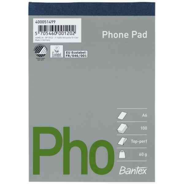 Telefonblock BANTEX A6 100 blad olinj