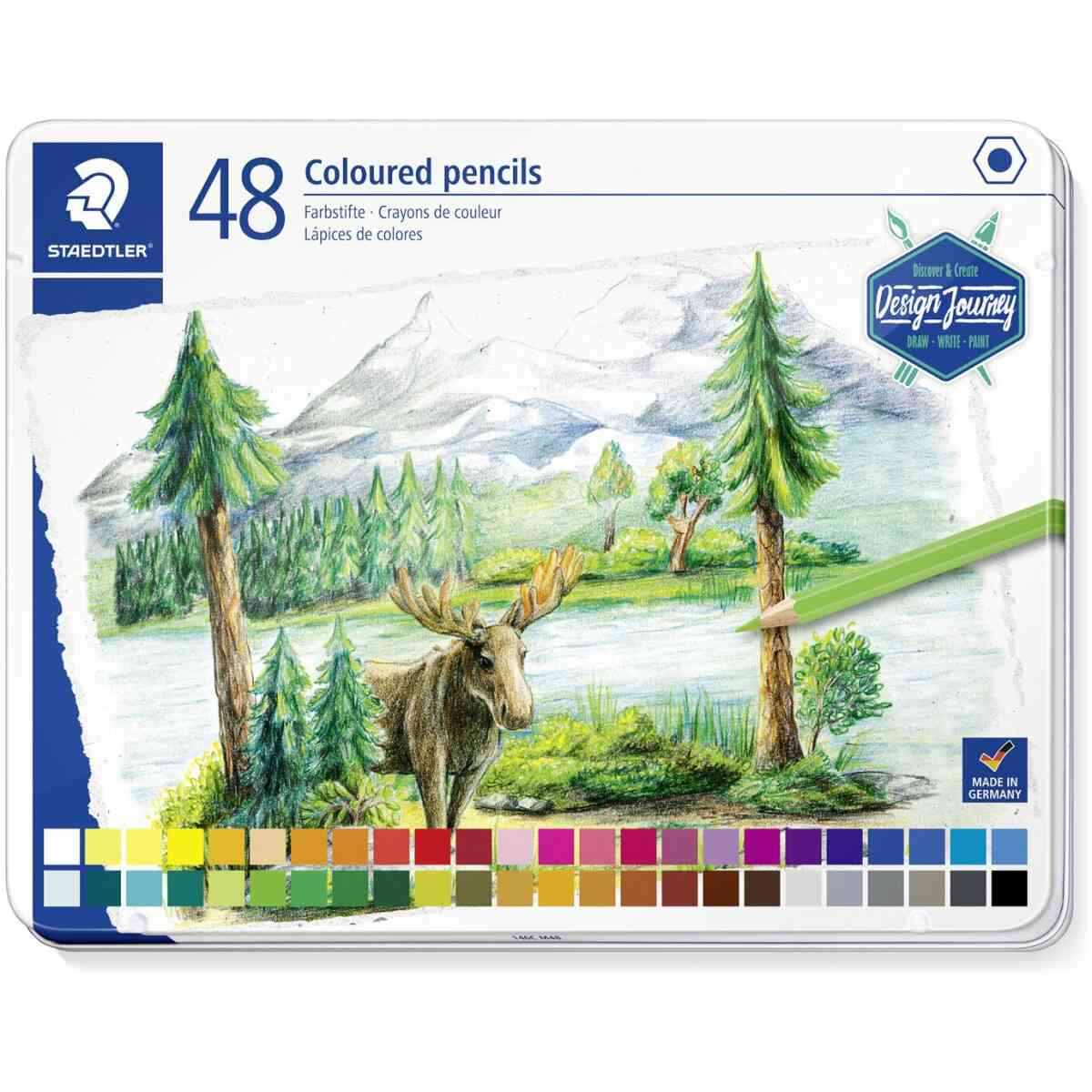 Staedtler® 146C - Coloured pencil Metal case containing 48 coloured pencils in assorted colours