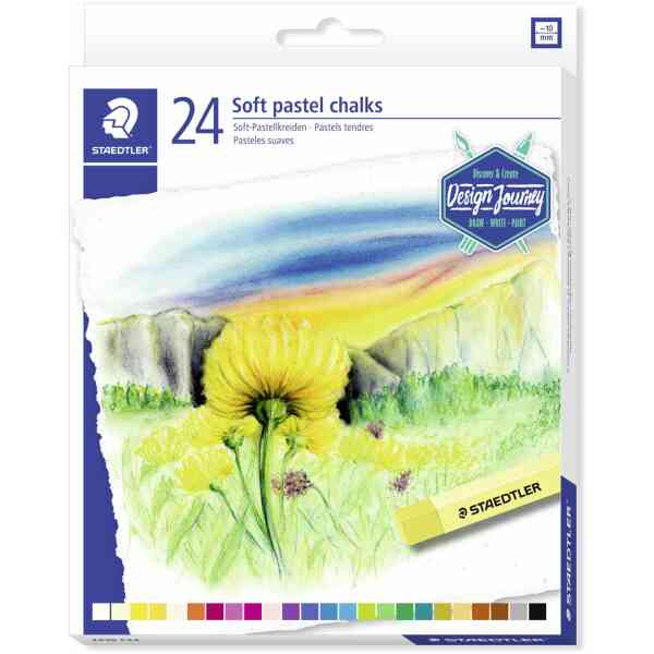 Staedtler® 2430 - Cardboard box containing 24 soft pastel chalks in assorted colours