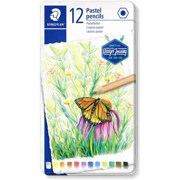Staedtler® pastel 146P - Metal case containing 12 pastel pencils in assorted colours
