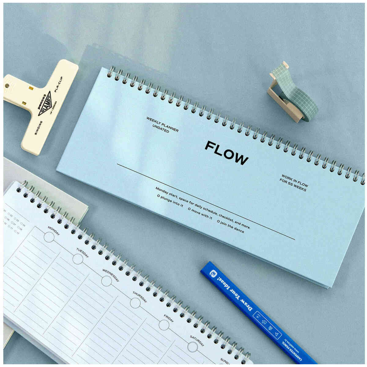 Flow Weekly Planner (undated / 12 mth) 02 Soft Blue