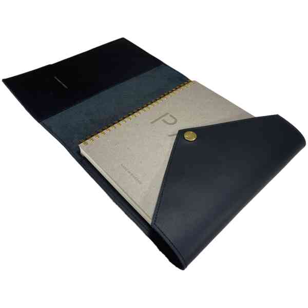 Mia A5 Leather Notebook Cover Matt Black