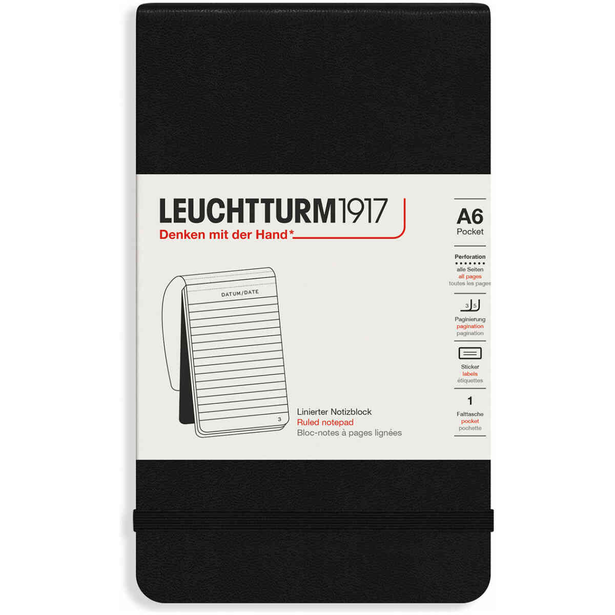 Leuchtturm1917 Reporter Notepad A6 Black - Bild 3