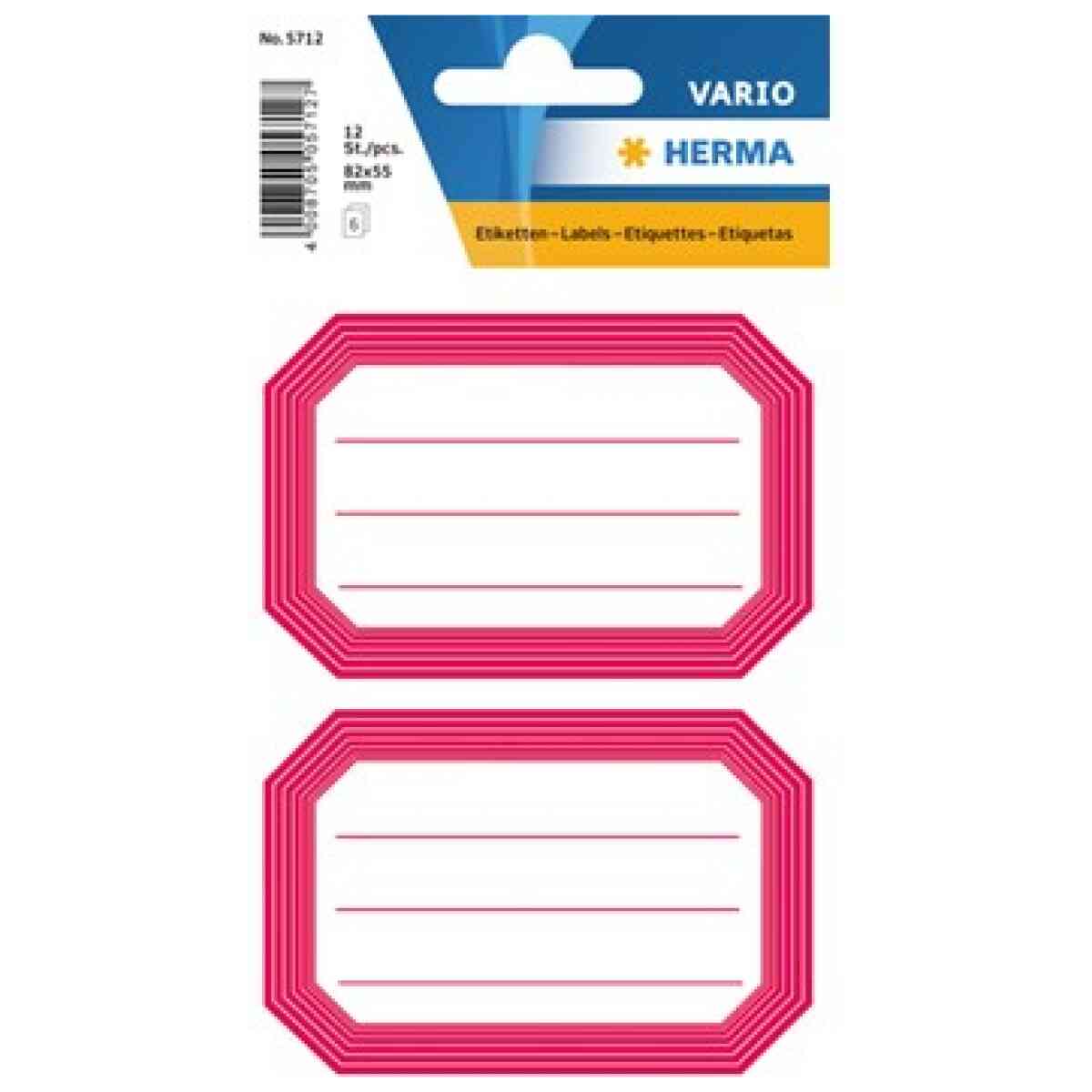 Herma stickers Vario skolbok röd ram (6)