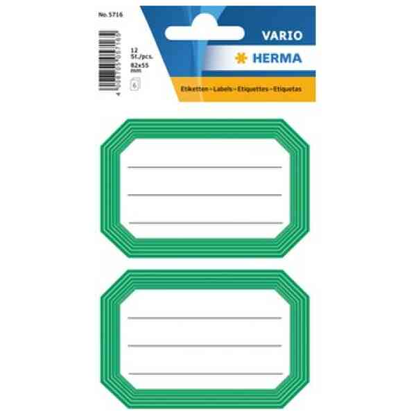 Herma stickers Vario skolbok grön ram (6)
