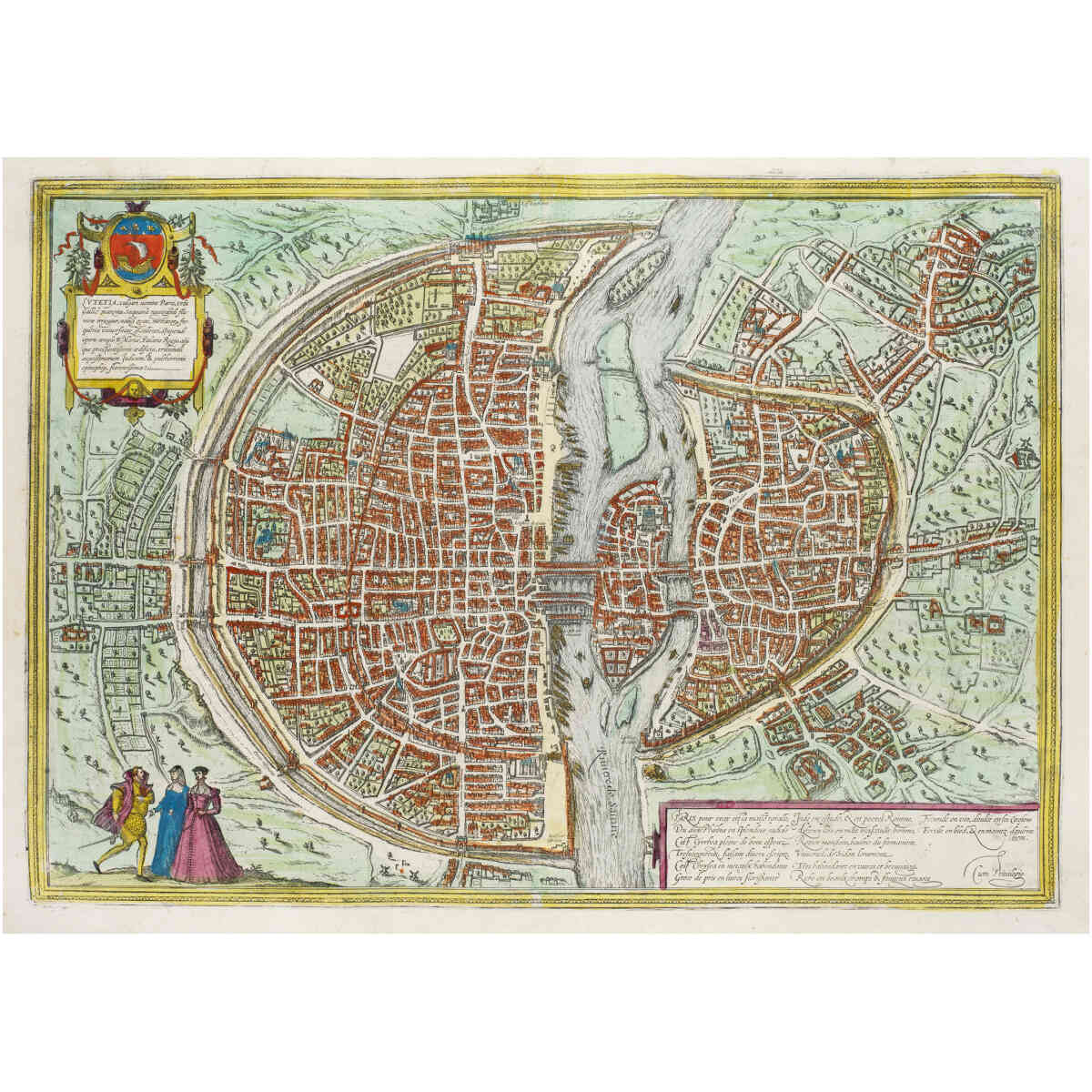 Braun & Hogenberg, karta över Paris - Kort