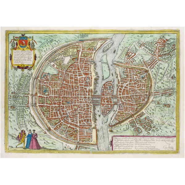 Braun & Hogenberg, karta över Paris - Kort