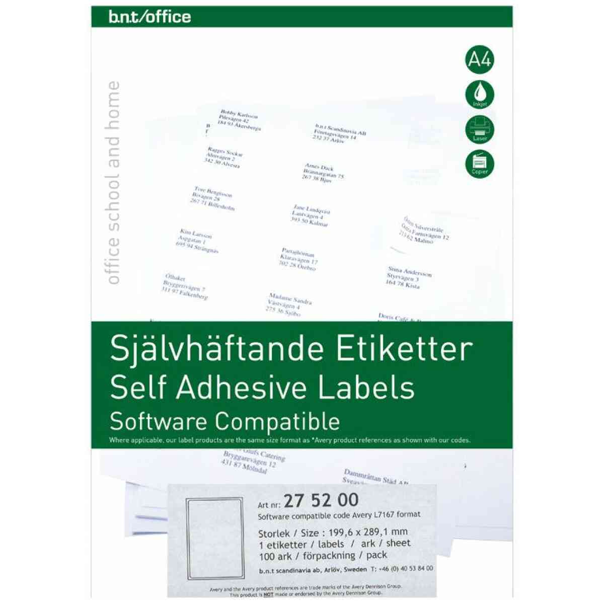 Kopierings & Laseretikett 199,6x289 1mm 100 Pack - Bild 2