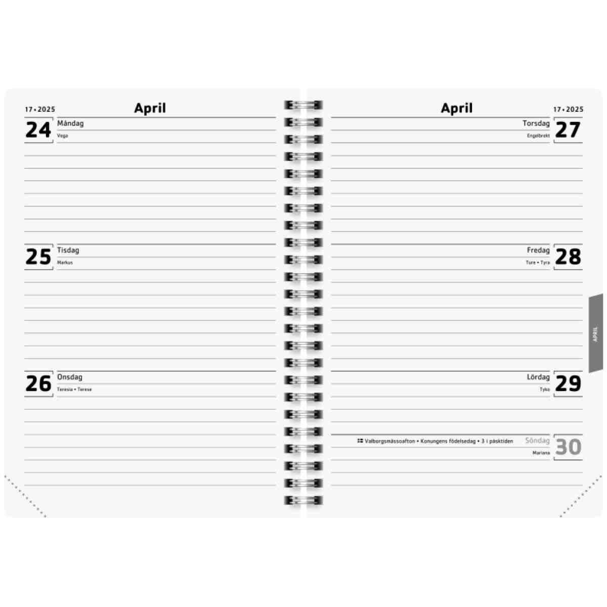 A6, Plain White 18 Månader 2024/2025 - Bild 2