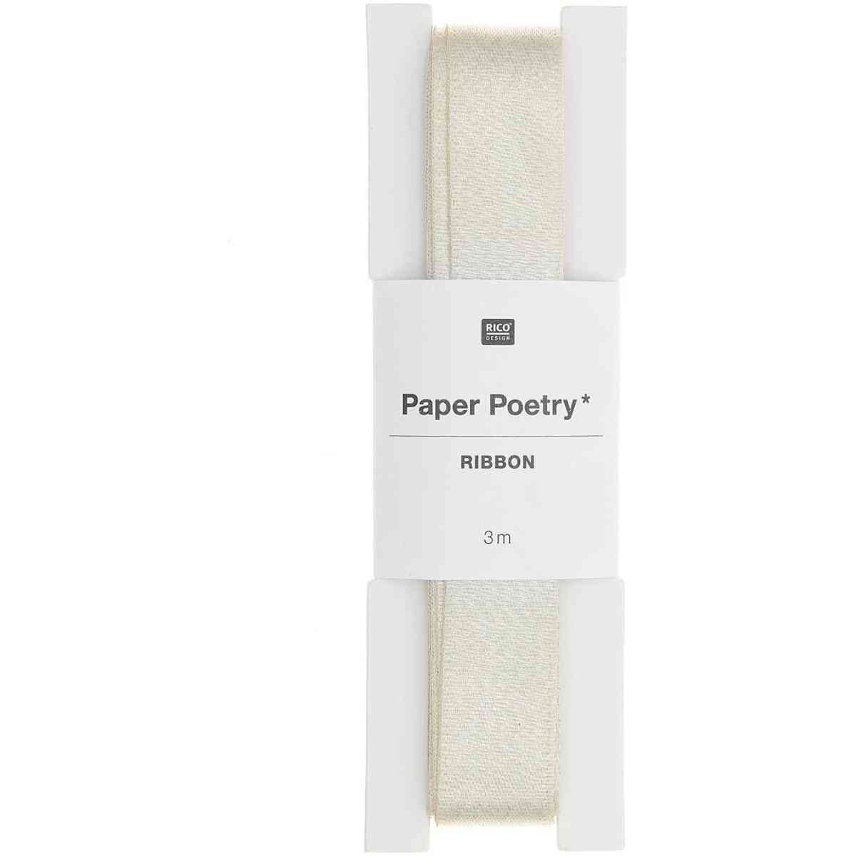 Lurex polyester ribbon, Champagne, 16 mm x 3 m