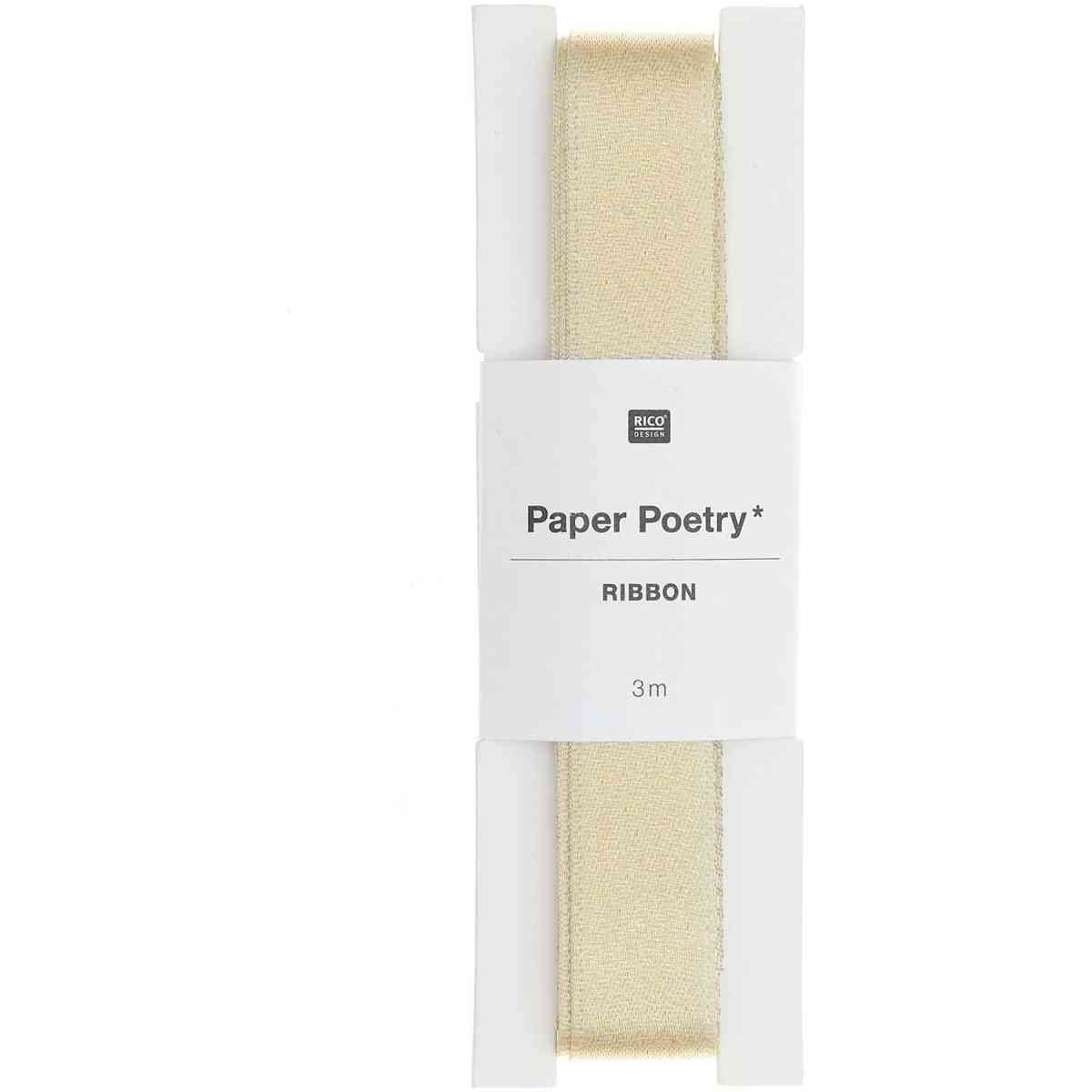 Lurex polyester ribbon, Gold, 16 mm x 3 m