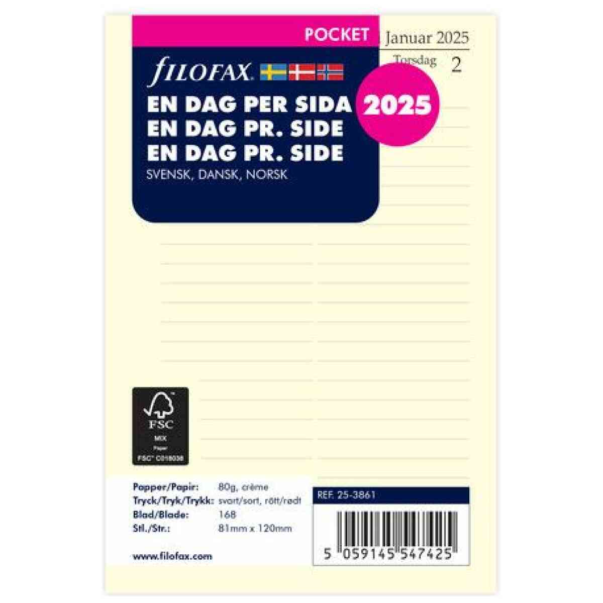 Dagbok Pocket 2025 Dag Per Sida Svensk/Dansk/Norsk - Bild 4