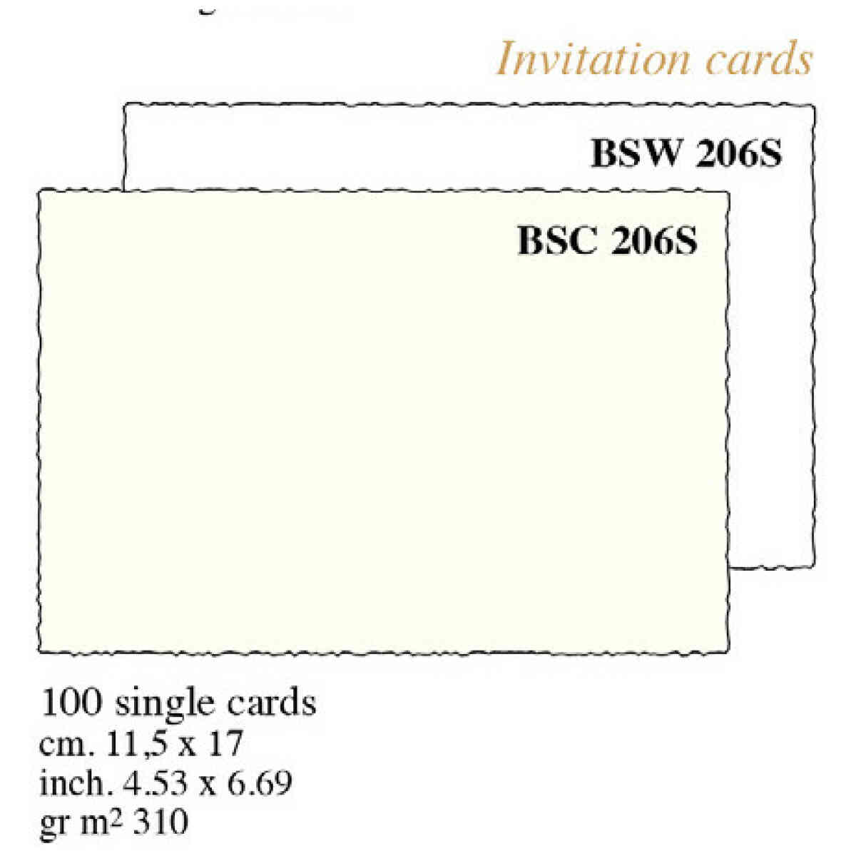 Single Cards cm.11,5x17 (x100) - BSW 206S -White