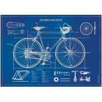 Bicycle Blueprint Poster Cavallini