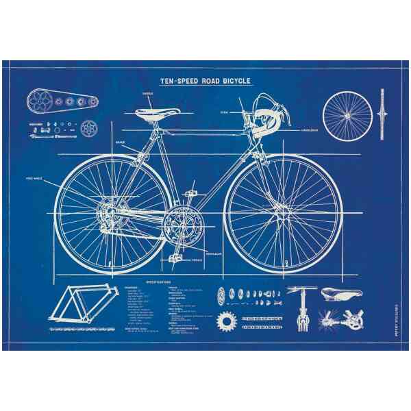 Bicycle Blueprint - Poster
