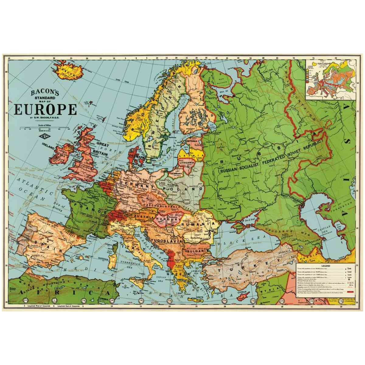Europe Map 3 - Poster