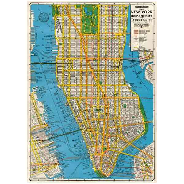 New York Map - Poster