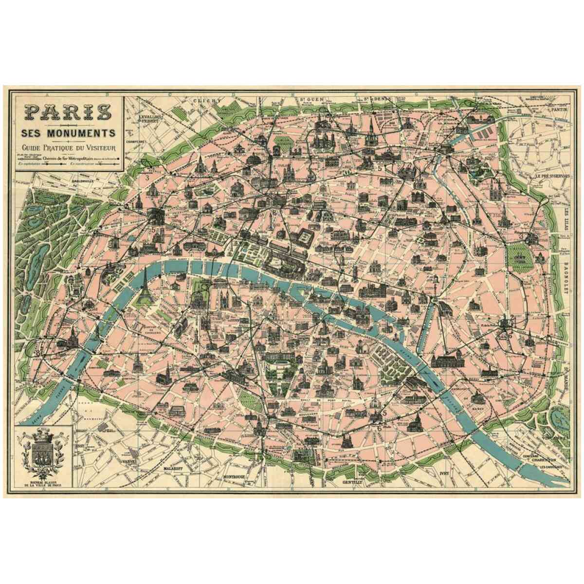 Paris Map Poster Cavallini