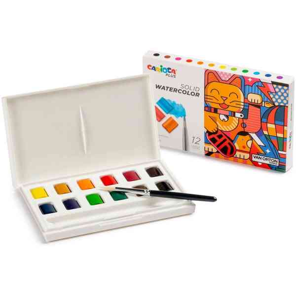 CARIOCA PLUS WATERCOLOR - Pocketbox med 12 akvareller