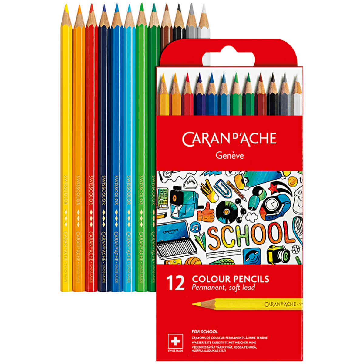 Skolset Caran d´Ache Permanent Color Pencils 12 Pcs